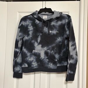 Champion Black and Gray Tie-Dye Hoodie